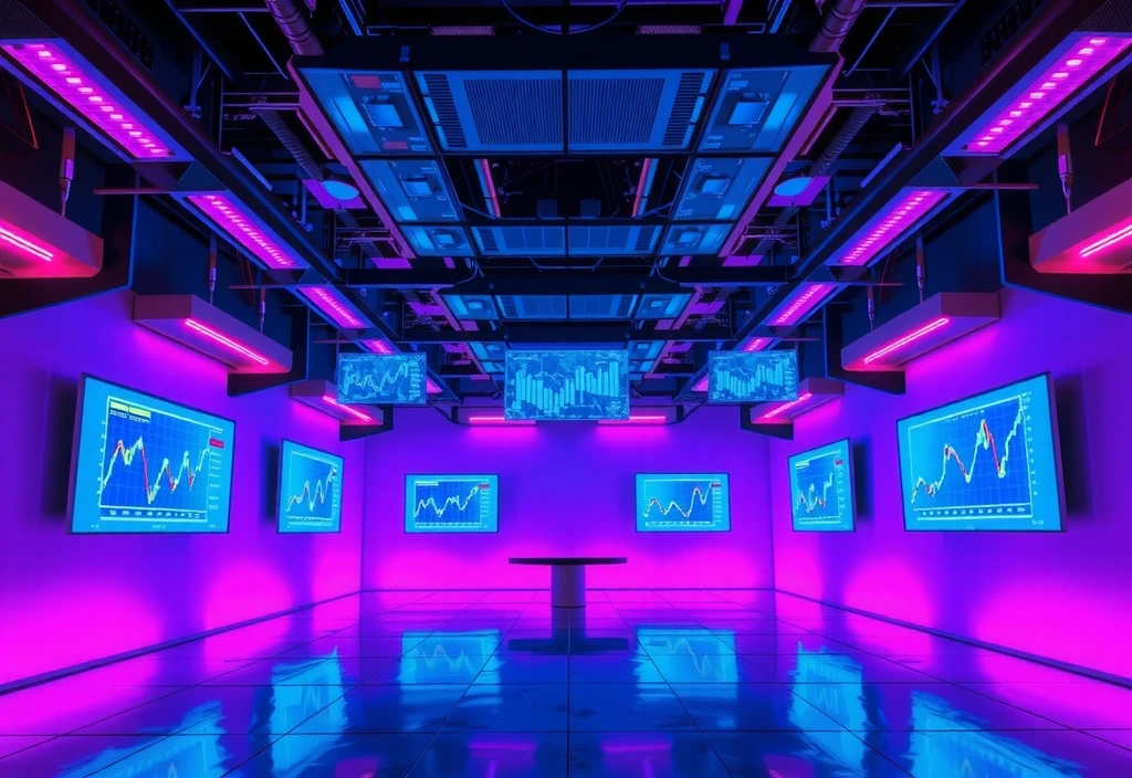 Oficina futurista de Agramahn con tecnología avanzada